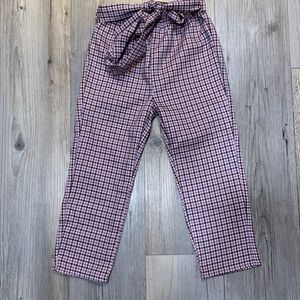 2-3Y plaid pants w/ belt